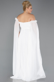 Robe Grande Taille Longue Mousseline Blanc ABU3464