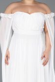 Robe Grande Taille Longue Mousseline Blanc ABU3464
