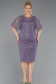 Robe De Invitation Grande Taille Midi Lavande ABK2372