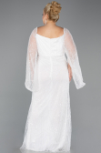 Robe De Soirée Grande Taille Perlé Longue Blanc ABU5067