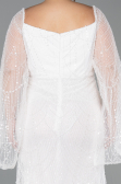 Robe De Soirée Grande Taille Perlé Longue Blanc ABU5067