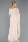 Robe de Soirée Grande Taille Longue Mousseline Beige ABU5419