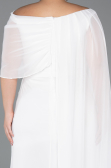 Robe de Soirée Grande Taille Longue Mousseline Blanc ABU5419