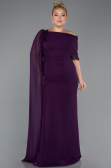 Robe de Soirée Grande Taille Longue Mousseline Violet ABU5419