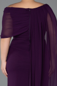 Robe de Soirée Grande Taille Longue Mousseline Violet ABU5419