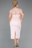Robes de Mariée Taille Plus Midi Dantelle Poudre ABK2448