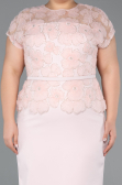 Robes de Mariée Taille Plus Midi Dantelle Poudre ABK2448