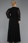 Robe De Soirée Grande Taille Longue Mousseline Noir ABU5360