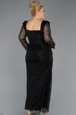 Robe de Soirée Grande Taille Longue Perlé Noir ABU5433