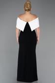 Robe De Soirée Grande Taille Longue Noir-Blanc ABU3945