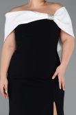 Robe De Soirée Grande Taille Longue Noir-Blanc ABU3945
