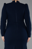 Robe Hijab Grande Taille Longue Bleu Marine ABU5395