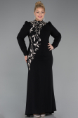 Robe Hijab Grande Taille Longue Noir ABU5395