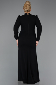 Robe Hijab Grande Taille Longue Noir ABU5395