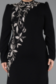 Robe Hijab Grande Taille Longue Noir ABU5395