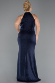 Robe Grande Taille Longue Bleu Marine ABU5427