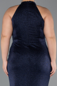 Robe Grande Taille Longue Bleu Marine ABU5427