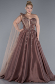 Robes De Soirée Grande Taille Longue Marron Clair ABU4467