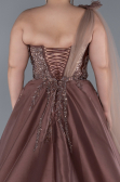 Robes De Soirée Grande Taille Longue Marron Clair ABU4467
