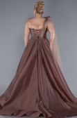 Robes De Soirée Grande Taille Longue Marron Clair ABU4467