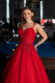 Robe De Soirée De Créateur Longue Mousseline Rouge ABU5465