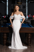 Robes de Mariage Longue Dantelle Blanc ABG169