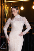 Haute Couture Robe Longue Dantelle Or ABU5462