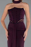 Robe de Soirée Longue Violet Foncé ABU5476
