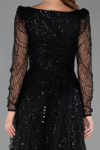 Robe de Cérémonie Midi Perlé Noir ABK2469