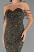 Robe de Soirée Longue Perlé Kaki ABU5477