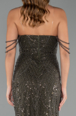 Robe de Soirée Longue Perlé Kaki ABU5477