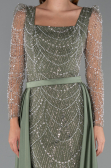 Robe De Fiançailles Grande Taille Perlé Longue Kaki ABU4761