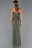 Robe de Soirée Longue Perlé Kaki ABU5483