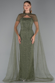 Robe de Soirée Longue Perlé Kaki ABU5483
