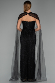 Robe de Soirée Longue Perlé Noir ABU5483