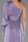 Robe de Soirée Longue Mousseline Lavande ABU5489