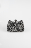 Sac De Soirée Luxe Pierreux Noir-Argent SH828