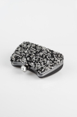 Sac De Soirée Luxe Pierreux Noir-Argent SH828