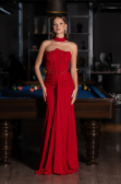 Robe de Soirée Longue Rouge ABU5476