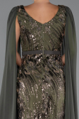 Robe de Soirée Longue Perlé Kaki ABU5248