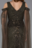 Robe de Soirée Longue Perlé Kaki ABU5497