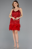 Robe De Cérémonie Courte Rouge ABK1629