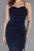 Robe de Soirée Longue Bleu Marine ABU5506