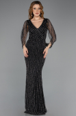 Robe de Soirée Longue Pierreux Noir ABU5475