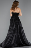 Robe de Soirée Longue Perlé Noir ABU5511