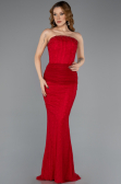 Robe de Soirée Longue Dantelle Rouge ABU5510