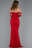 Robe de Soirée Longue Dantelle Rouge ABU5510