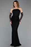 Robe de Soirée Longue Dantelle Noir ABU5510
