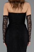 Robe de Soirée Longue Dantelle Noir ABU5510