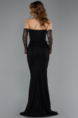 Robe de Soirée Longue Dantelle Noir ABU5510